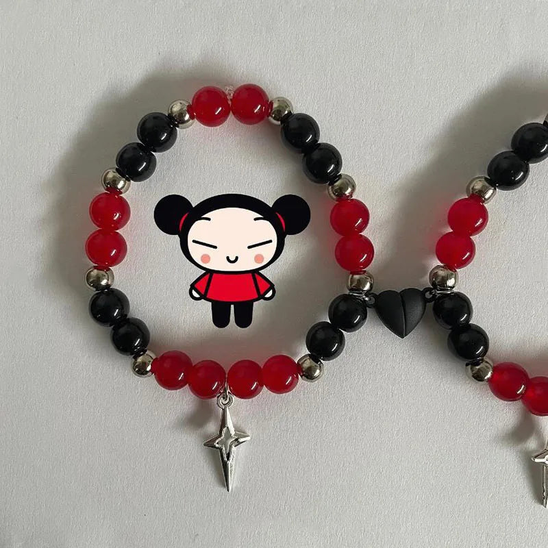 Pucca Garu correspondant aux bracelets d'amitié Y2K bijoux faits à la main
