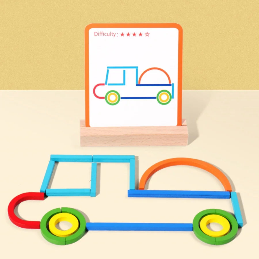 Jouets de puzzle pour l'éducation précoce des enfants, anneaux créatifs en bois, bâtons, puzzles, formation à la pensée logique abstraite, parent-enfant