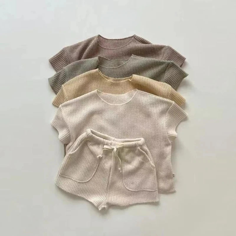 Ensemble de vêtements pour enfants, t-shirt + short pour nouveau-né, ensemble de jogging décontracté, 2 pièces, pour garçons et filles, nouvelle collection printemps été