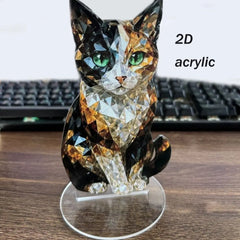 Collection of handmade crystal animal figurines, durable decorative glass sculptures of cats and dogs, glass animal statues