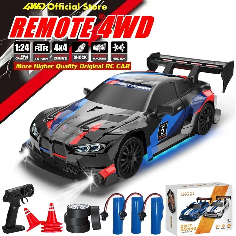4WD RC Drift Car, High-Speed ​​Remote Control Racing Vehicle with LED Lights, 2.4GHz Radio, 4x4 Off-Road Truck, Children's Toy
