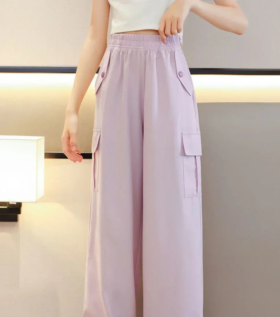 1 pièces filles vêtements pantalons filles à jambes larges enfants glace soie salopette nouveau anti-moustique pantalon sport Style vêtements porter à l'extérieur
