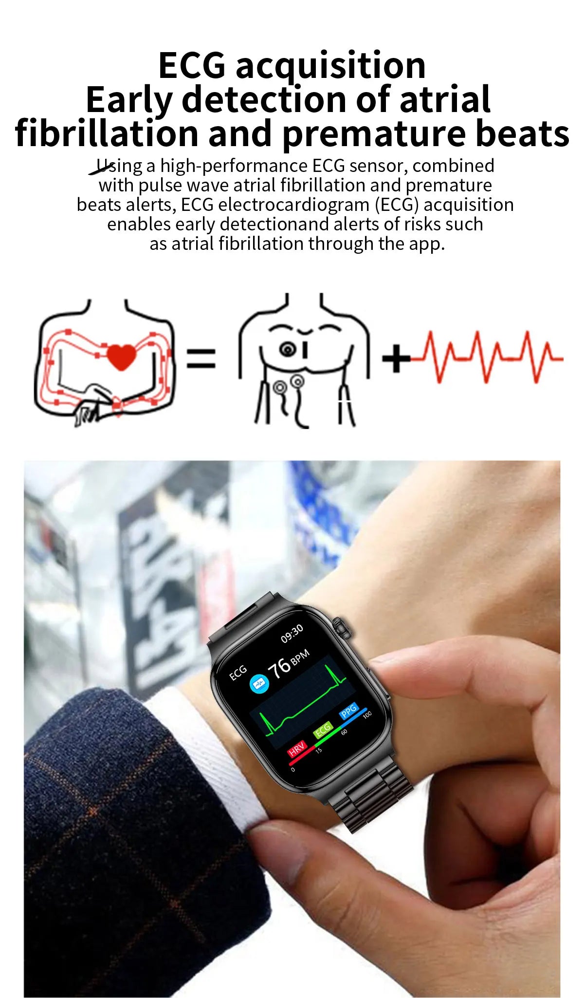 2025 nouvelle montre intelligente 2.04 pouces écran acide urique lipides sanguins composition corporelle cinq détecteurs 650mAh sport HD appel montre intelligente