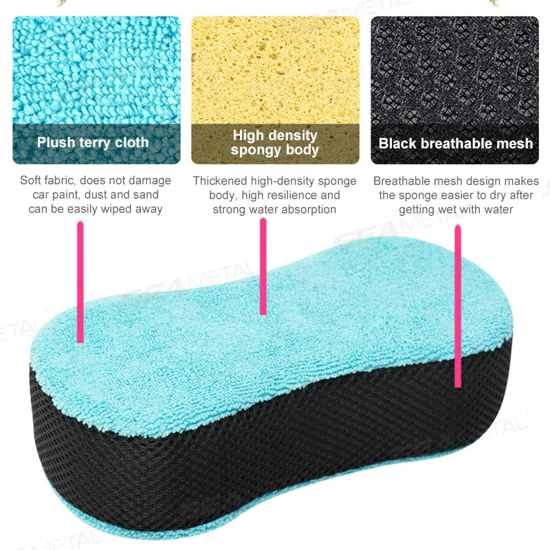 SEAMETAL éponge de lavage de voiture haute densité grande éponge de nettoyage à haute Absorption d'eau voiture détaillant polissage soin éponge de lavage