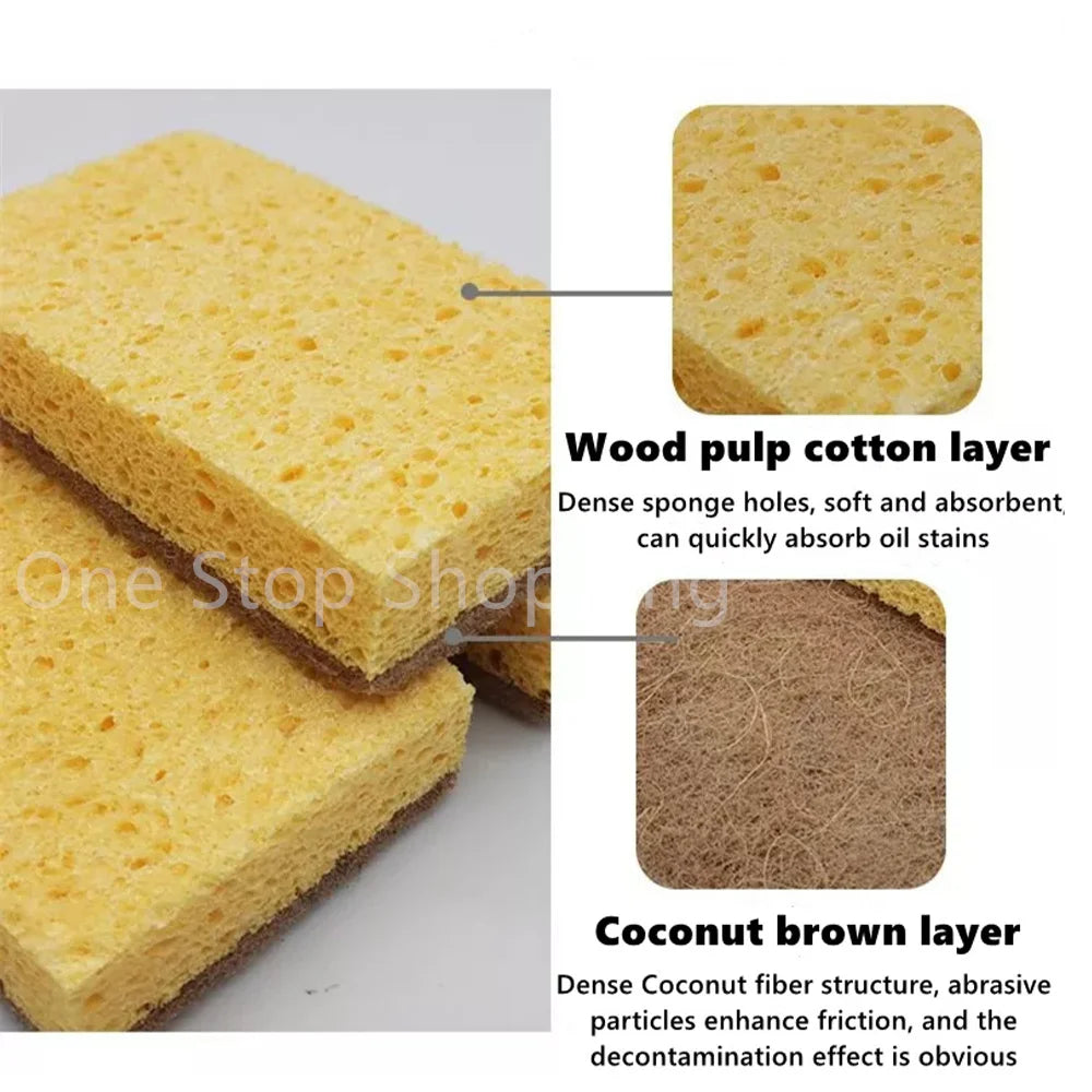 Paquet de 10 éponges naturelles biodégradables éponges de cuisine écologiques pour une vie durable éponge à vaisselle biodégradable à base de plantes