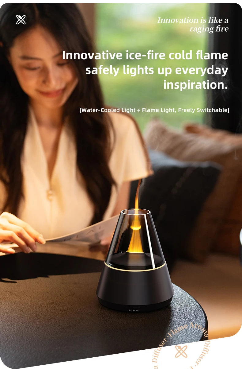Diffuseur d'huiles essentielles, diffuseur d'arôme d'aromathérapie de Style moderne avec bougie, humidificateur ultrasonique à brume fraîche de parfum