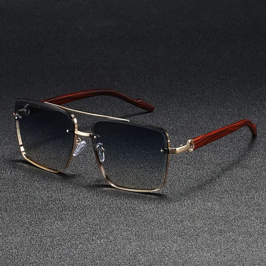 2025 lunettes De soleil carrées De luxe pour hommes nouveau en bois Vintage Designer lunettes De mode lunettes De soleil femmes vacances Gafas De Sol Hombre