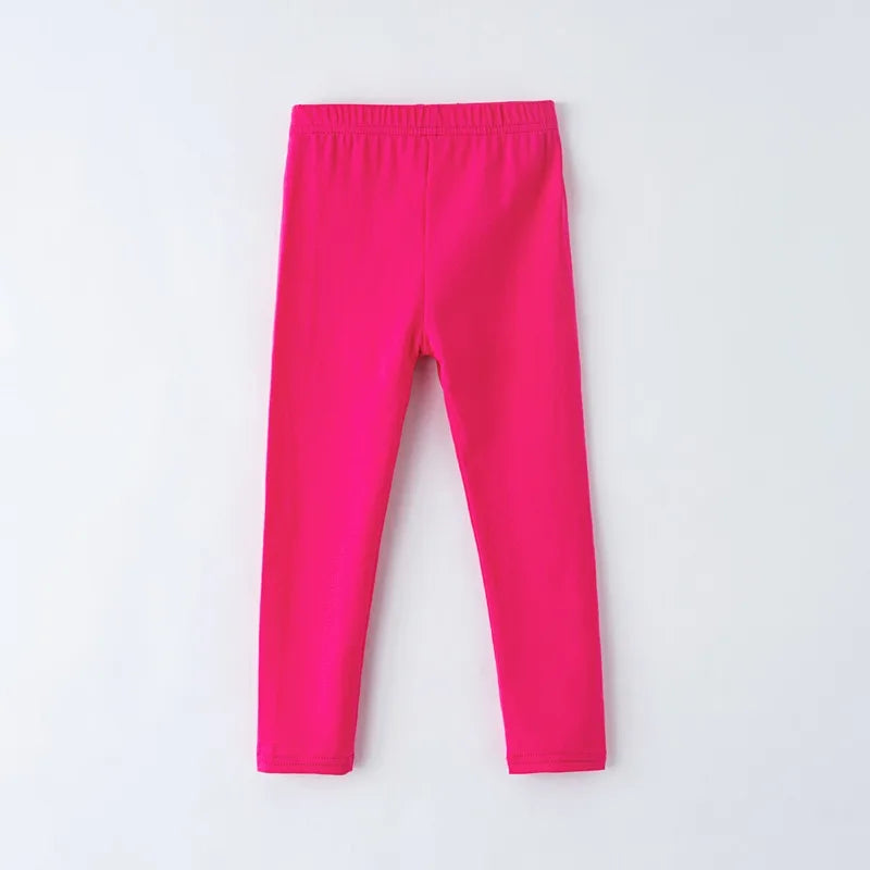 Girls' leggings for spring and summer, suitable for outdoor wear. They are slim-fitting, long pants for children.