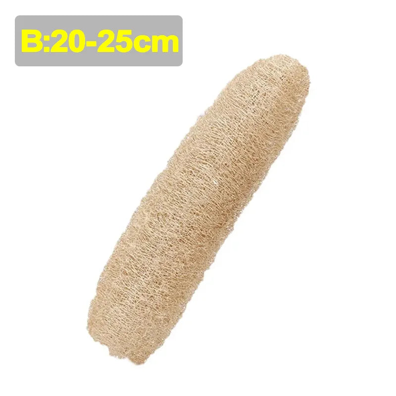 Éponge Loofah Luffa naturelle, biodégradable, forte, nettoyage, longue, antiadhésive, artefact de vaisselle, Pot, brosse, serviettes de vaisselle