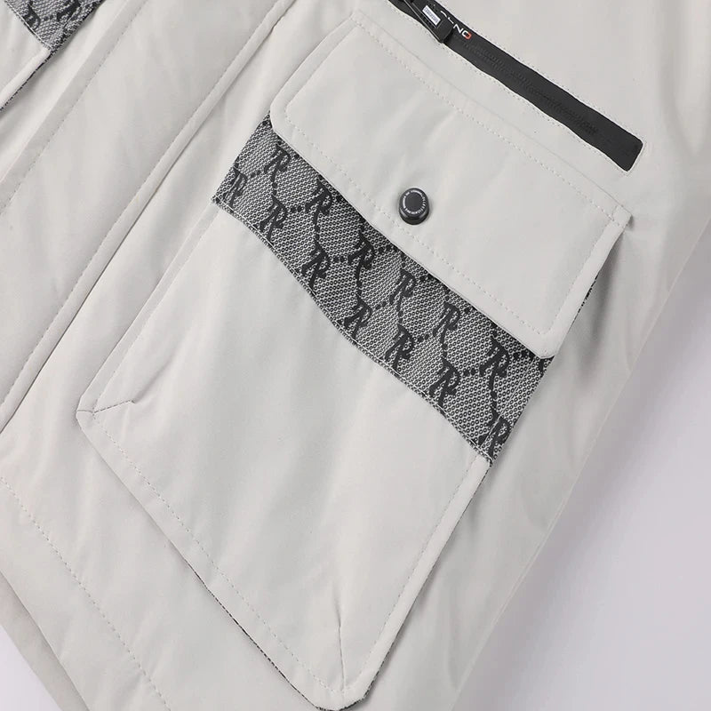 Men's cotton hooded jacket, casual style, windproof, padded, cool solid color, simple cotton clothing, autumn and winter