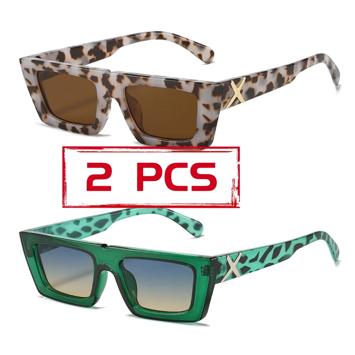 Lunettes de soleil à spoage X, petit cadre carré, temples personnalisés, accessoires streetwear quotidiens pour femmes, protection UV pour hommes, conduite