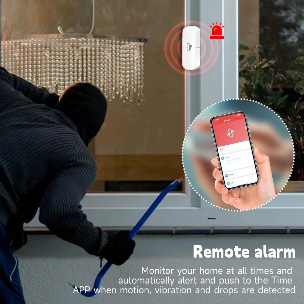 Capteur de vibrations intelligent ZigBee, moniteur, contrôle par application, Protection de sécurité, capteur Zigbee, alarme de mouvement et de choc, Support Z2M