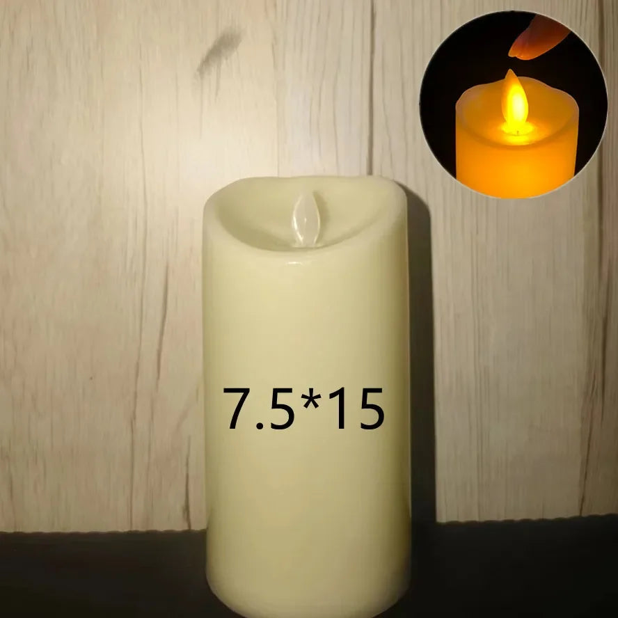 Bougies LED vacillantes sans flamme, fonctionne à piles, pour mariage, fête d'anniversaire, ambiance romantique, décoration de maison, lumière chaude, flamme 3D