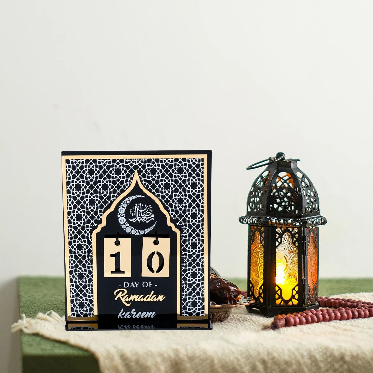 Calendrier de compte à rebours en acrylique pour Ramadan, ornements, cadeaux Eid Mubarak, décor pour la maison, fournitures de fête musulmane islamique 2025 Kareem