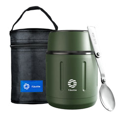 FEIJIAN – Thermos alimentaire 500ml, bocal alimentaire isolé sous vide en acier inoxydable 316 avec cuillère, boîte à déjeuner pour enfants