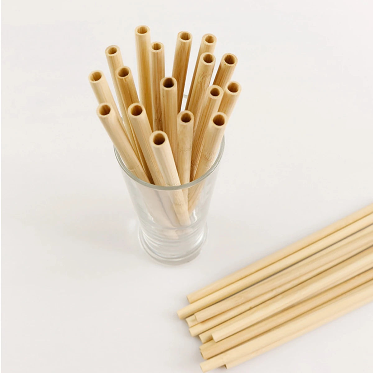 Pailles à boire en bambou naturel réutilisables avec étui, bionickel ables, écologiques, pour cocktail, bar, boissons, 10 pièces