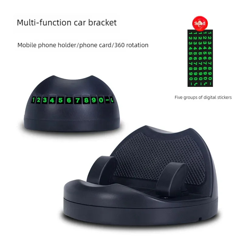 Support de téléphone pour tableau de bord de voiture, Rotation à 360 degrés, support de téléphone tête haute, Stable, universel, pour voiture, avec plaque d'immatriculation