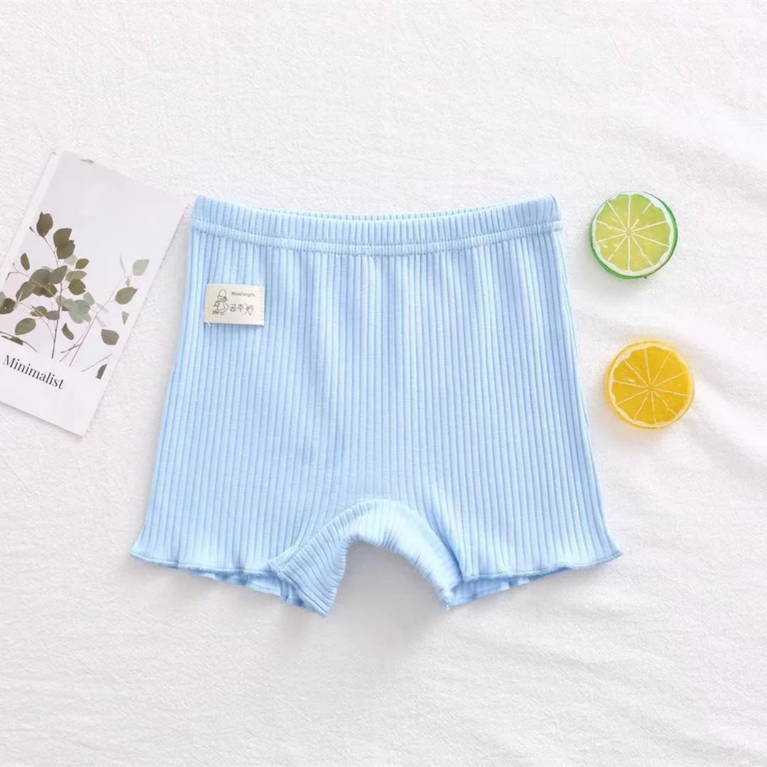 Girls' cotton safety trousers, summer shorts for children aged 3 to 10 years