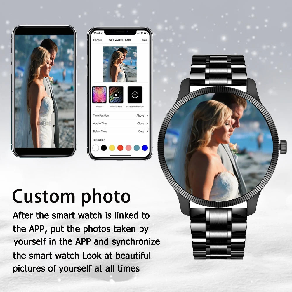 2025 nouvelle montre intelligente d'affaires hommes 1.3 HD 360*360 AMOLED traqueur de santé offres de photos personnalisées aujourd'hui cadeau Assistant vocal montre mâle