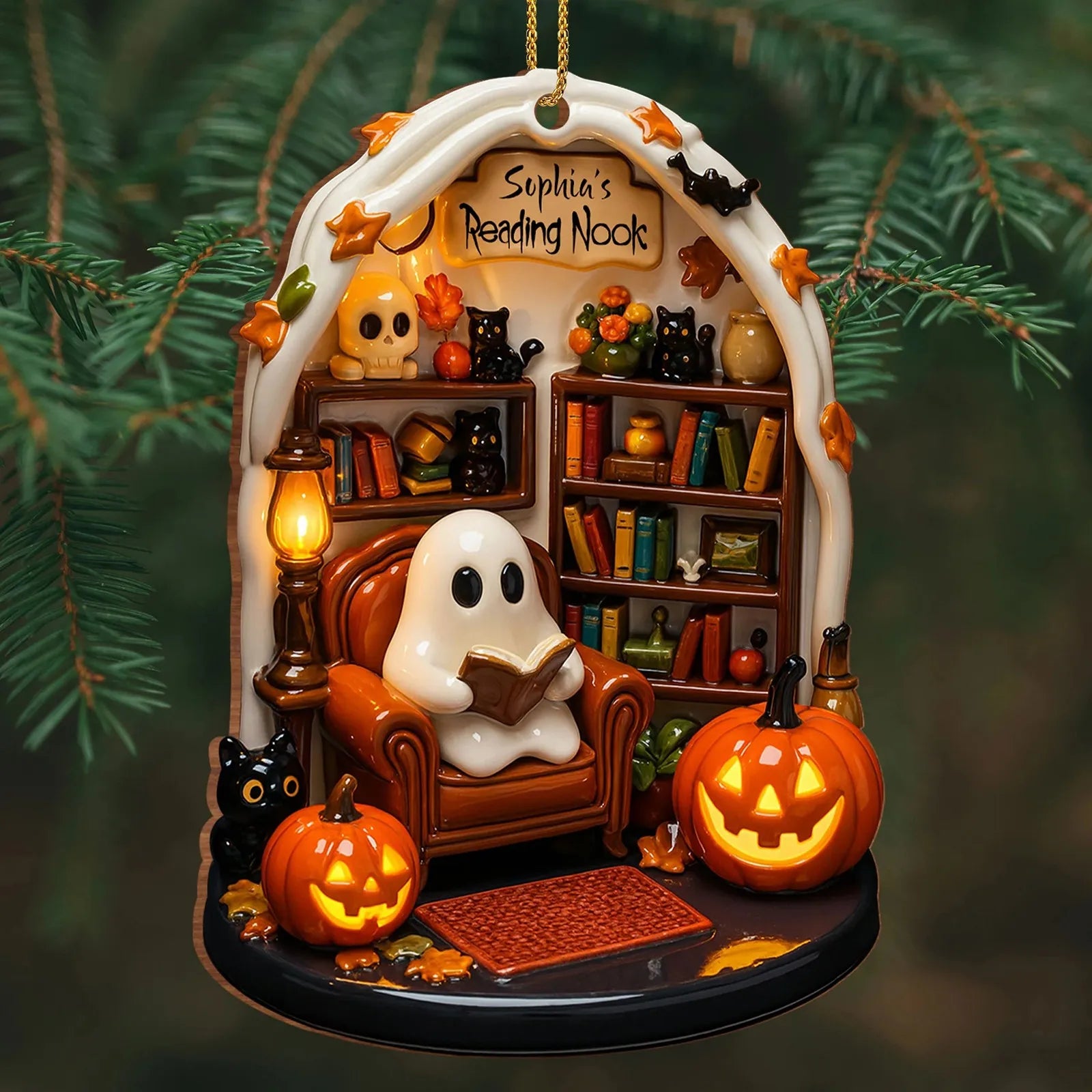 New Halloween Ghost Reading 2D Flat Ornaments Festival Atmosphere Theme Party Decorative Supplies Creative Home Decoration Accessory