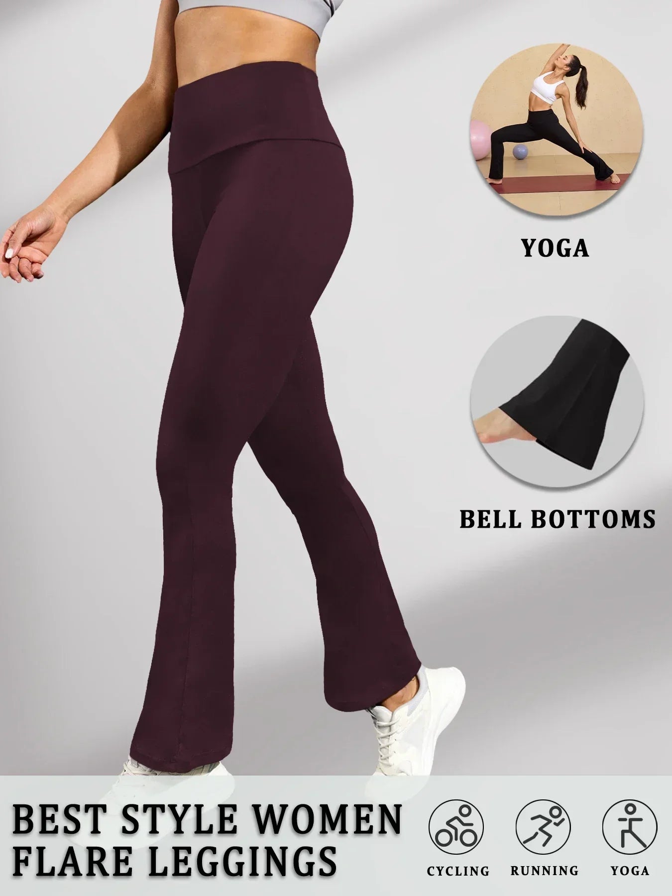 Pantalon évasé Super doux pour femmes, taille haute, contrôle du ventre, Leggings de Yoga, bas de cloche