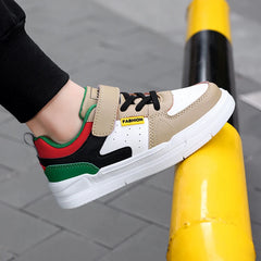 Chaussures de sport imperméables pour enfants, chaussures décontractées pour étudiants, chaussures de planche en cuir à fond plat, chaussures de course pour garçons et filles
