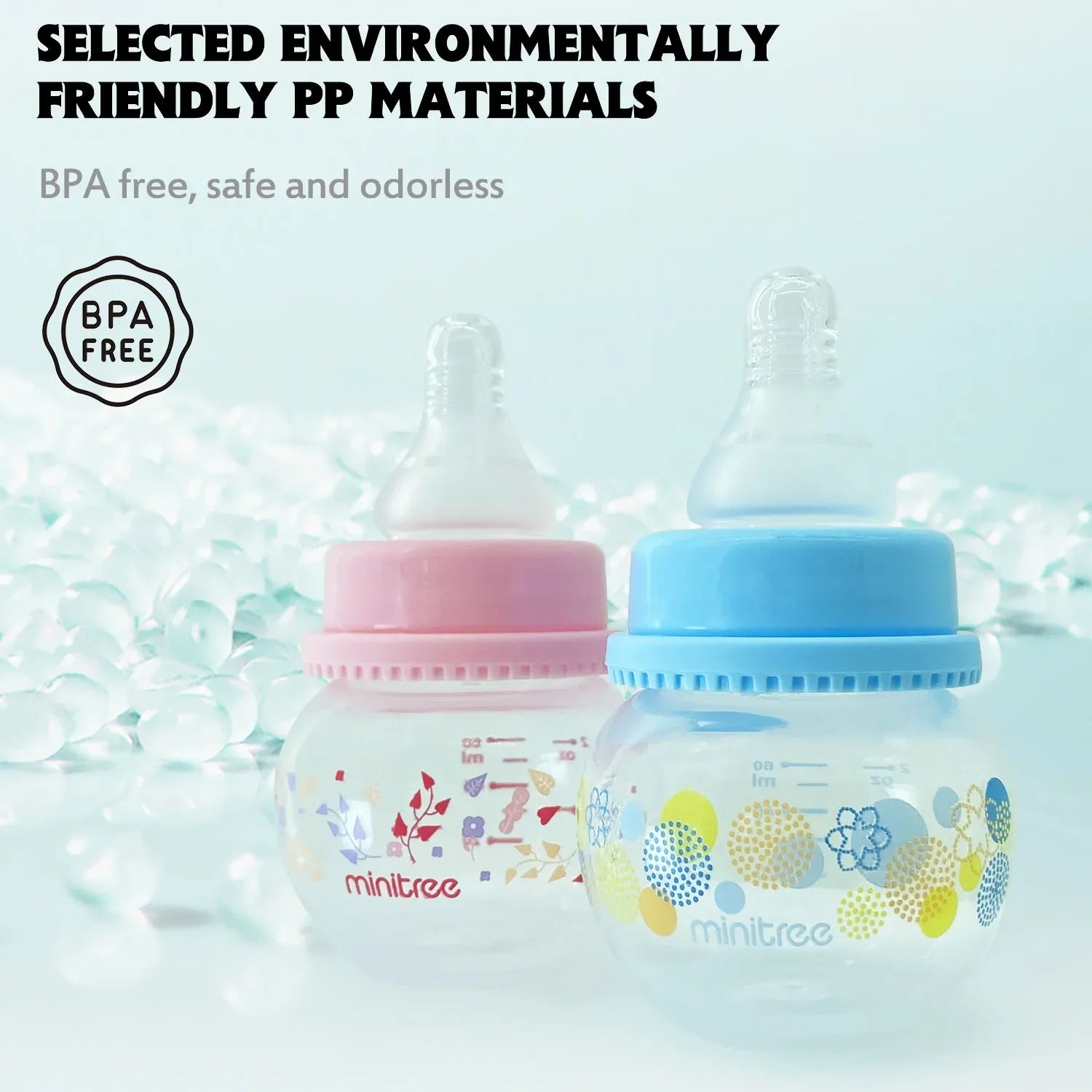 Mangeoire en verre borosilicate de gros calibre pour nouveau-né, anti-étouffement, anti-colique, de 0 à 6 mois ou 60ml