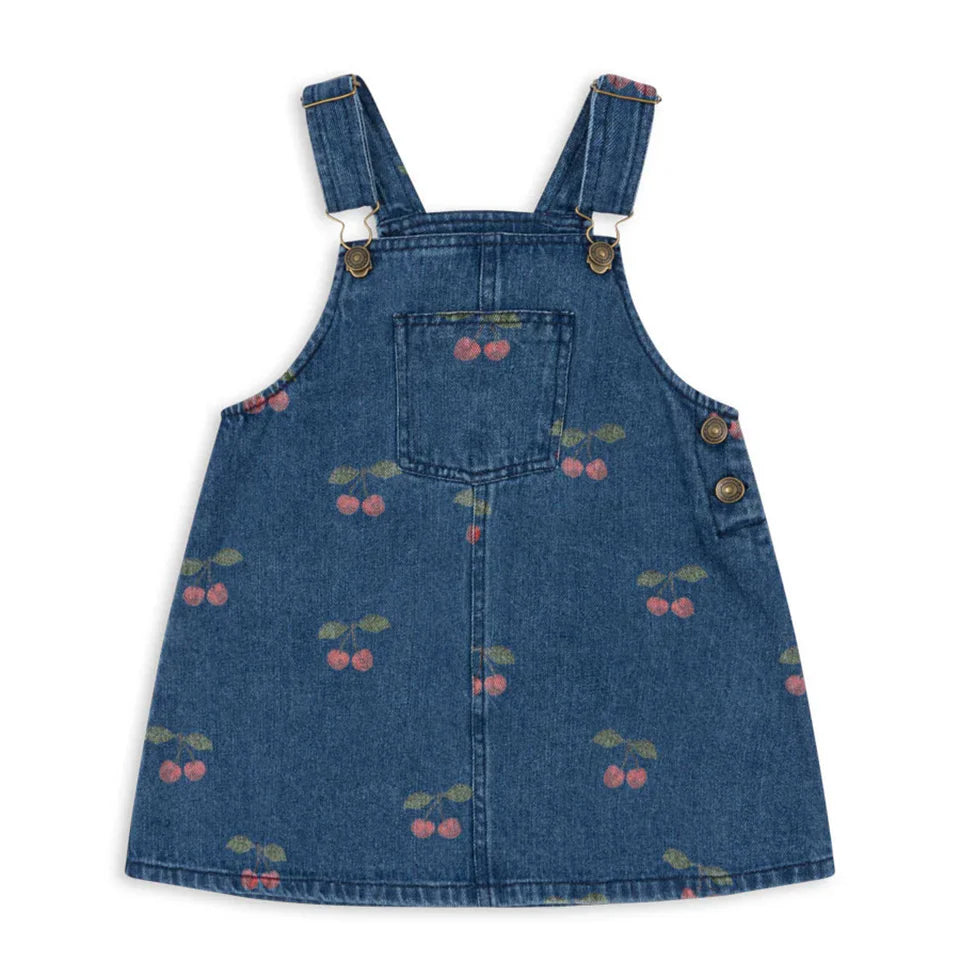 Robe imprimée mignonne pour filles, ensemble de vêtements pour tout-petits, veste à bretelles en jean, robes à enfiler en denim pour enfants, pantalons en jean combiné, marque KS, 2024