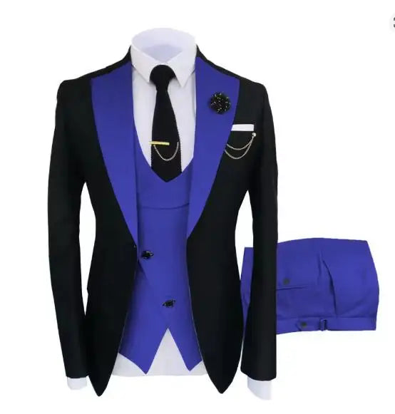 New Men's Suit Popular Luxury Clothing Party Stage Men's Suit Groomsmen Regular Fit Tuxedo 3 Piece Set Jacket + Pants + Vest