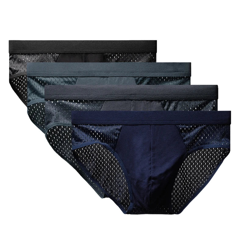 Men's underwear, men's thin and breathable triangle briefs, ice silk briefs, mesh, sexy square angle pants for men's shorts