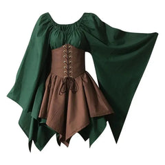 Medieval costume for women, Renaissance medieval dress, fairy elf, traditional Irish Viking costume, elf ear for Halloween party