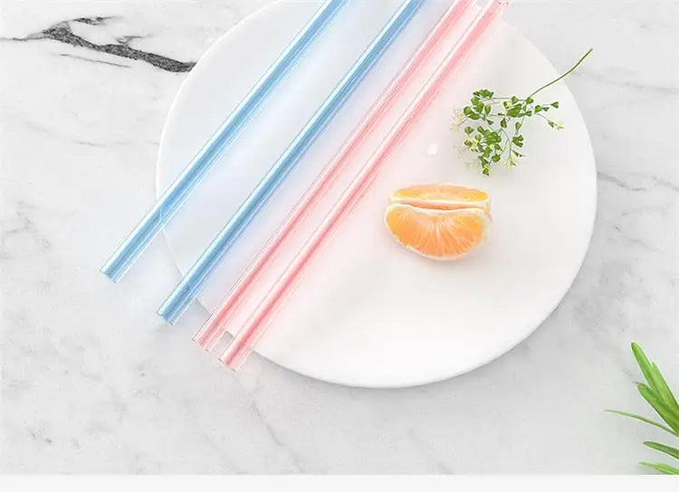 Pailles transparentes en Silicone, 6 pièces, réutilisables, de qualité alimentaire, pliables, droites, avec brosse de nettoyage, ensemble d'accessoires de fête