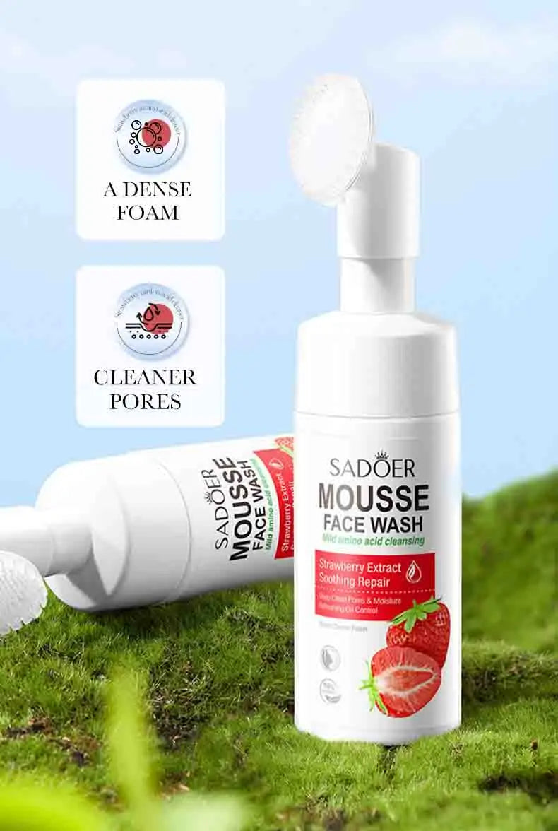 SAODER Fruits nettoyant pour le visage mousse de lavage du visage Massage nettoyage Mossee hydratant produits de soins de la peau du visage