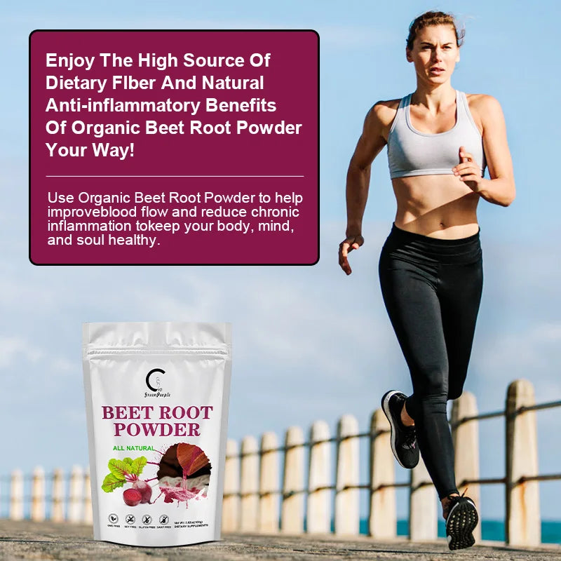 GPGP Greenpeople poudre de racine de betterave biologique antioxydants soutien de la pression artérielle oxyde nitrique naturelle améliore l'endurance et la capacité