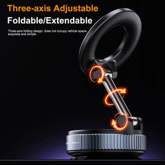 Support de téléphone magnétique pour voiture pliable Design 360 °   Support sous vide réglable pour voiture/bureau/salle de bain/utilisation universelle