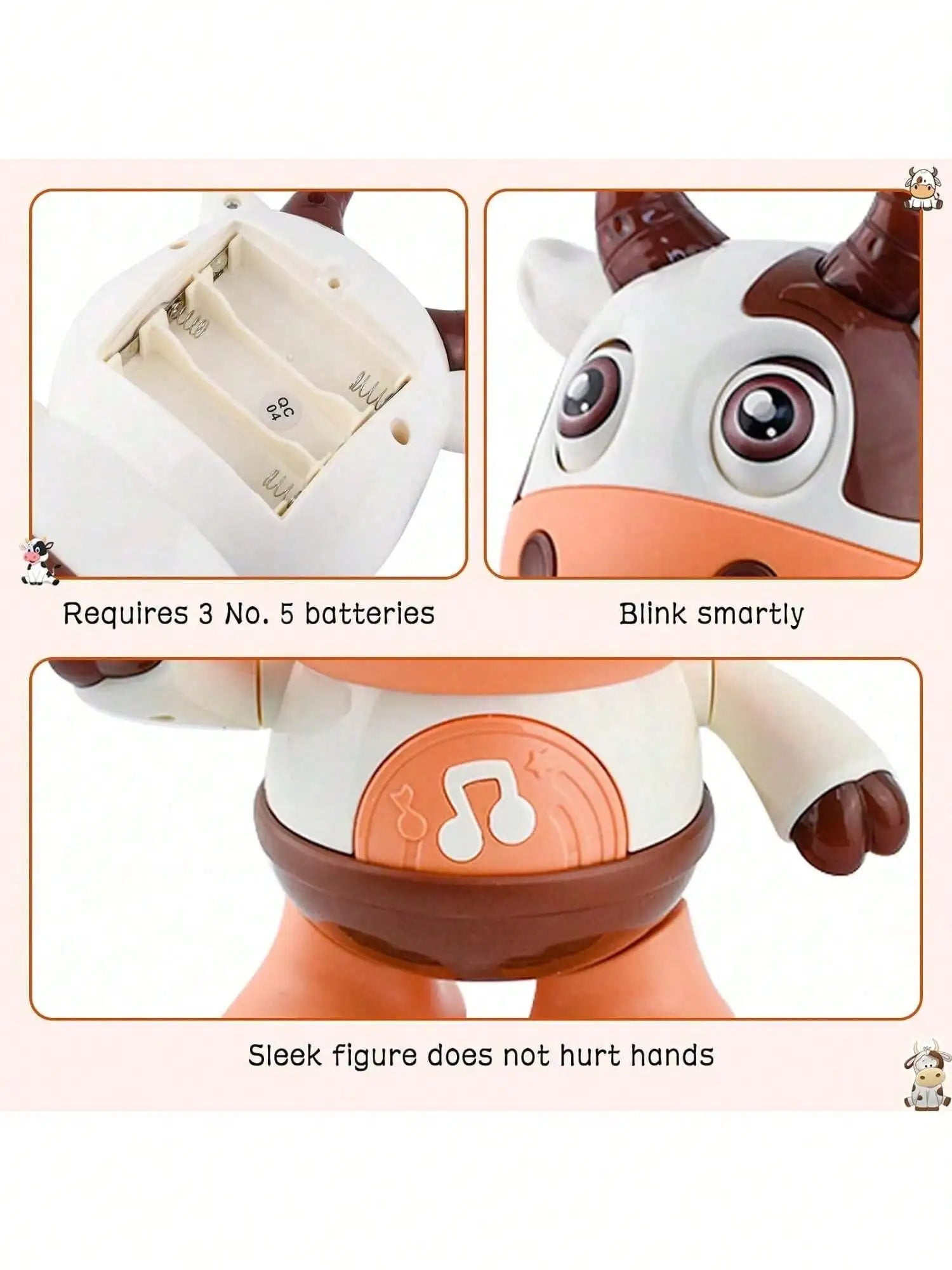 Jouet de vache dansante pour bébé, vache en peluche à musique électrique avec chansons et mouvements amusants, jouets interactifs pour bébé, mignon G de noël pour tout-petits