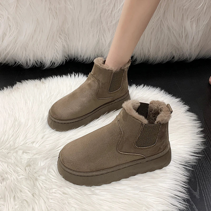 2025 nouvelles bottes de neige à semelles épaisses pour femmes en peluche chaude marque de luxe bottines de créateur hiver Mujer Botas nouvelles bottines pour femmes