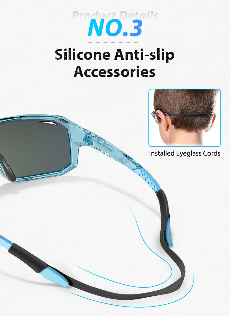 SCVCN enfants cyclisme lunettes de soleil enfants cyclisme lunettes UV400 vélo lunettes filles vtt Camping pêche Sports de plein air accessoires