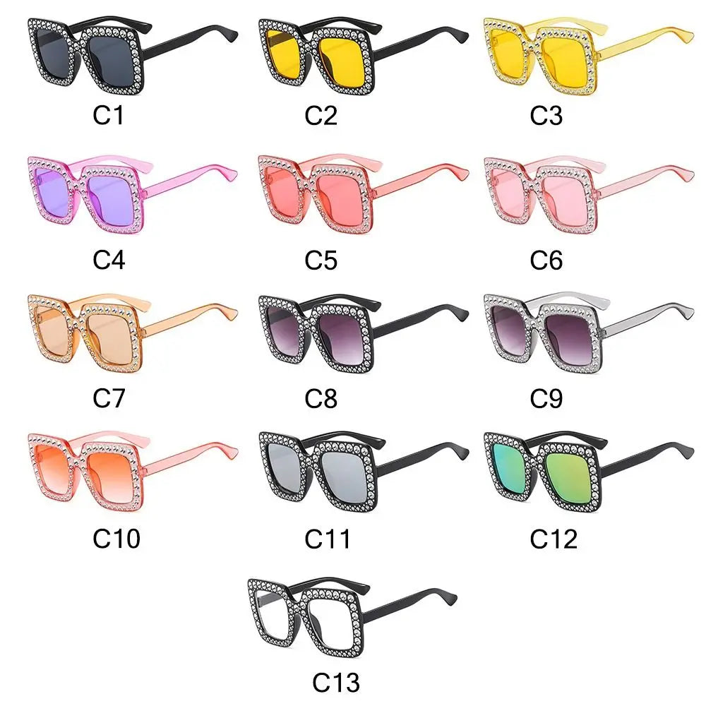 Lunettes de soleil carrées à paillettes pour enfants, à la mode, pour garçons et filles, élégantes en diamant, pour bébés, lunettes de fête, UV400