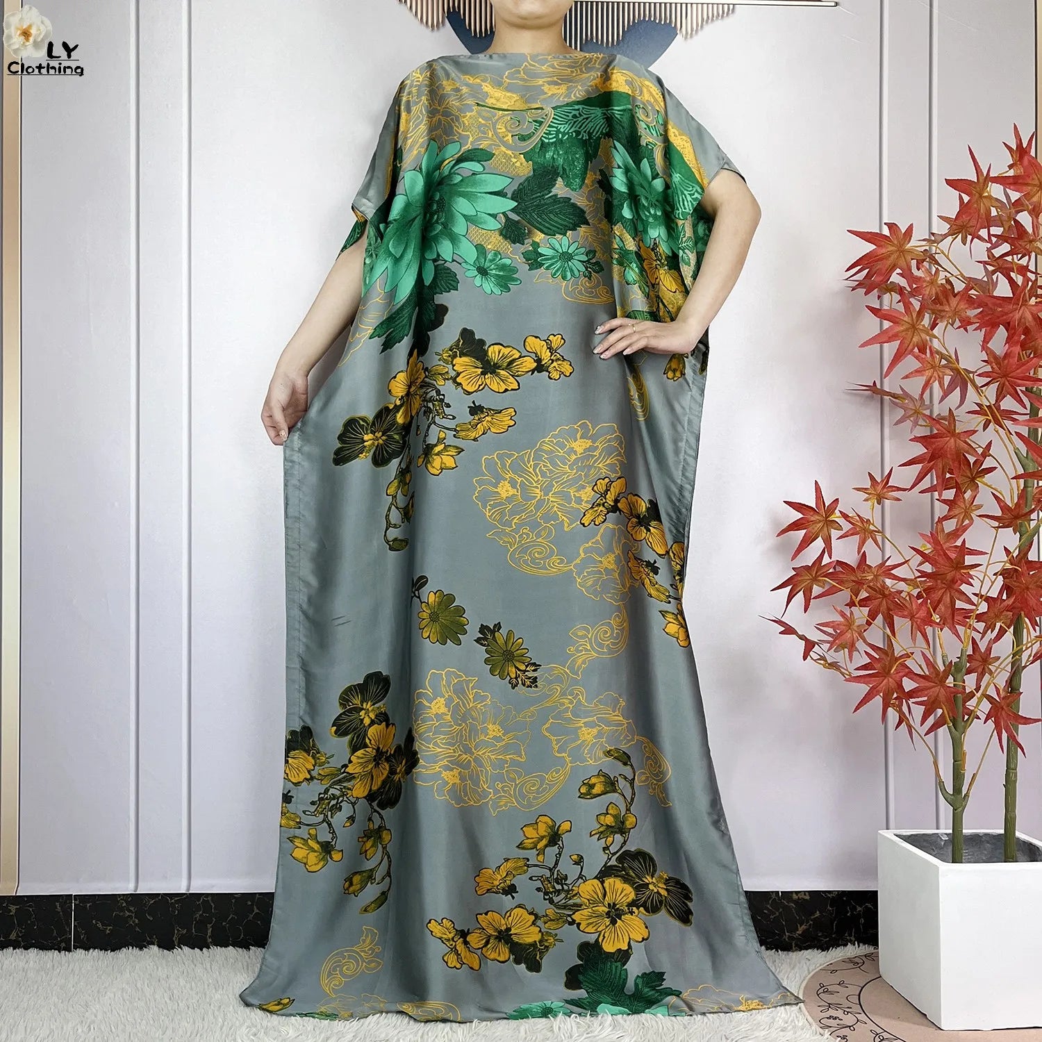 Muslim abayas with belt for women, African maxi dress, elegant evening dress, soft printed turban, new fashion, 2023