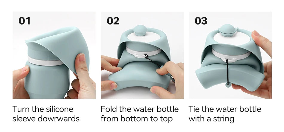 ROJECO-Bouteille d'eau pour chien et chat, en silicone souple, portable, pliable, pour voyage