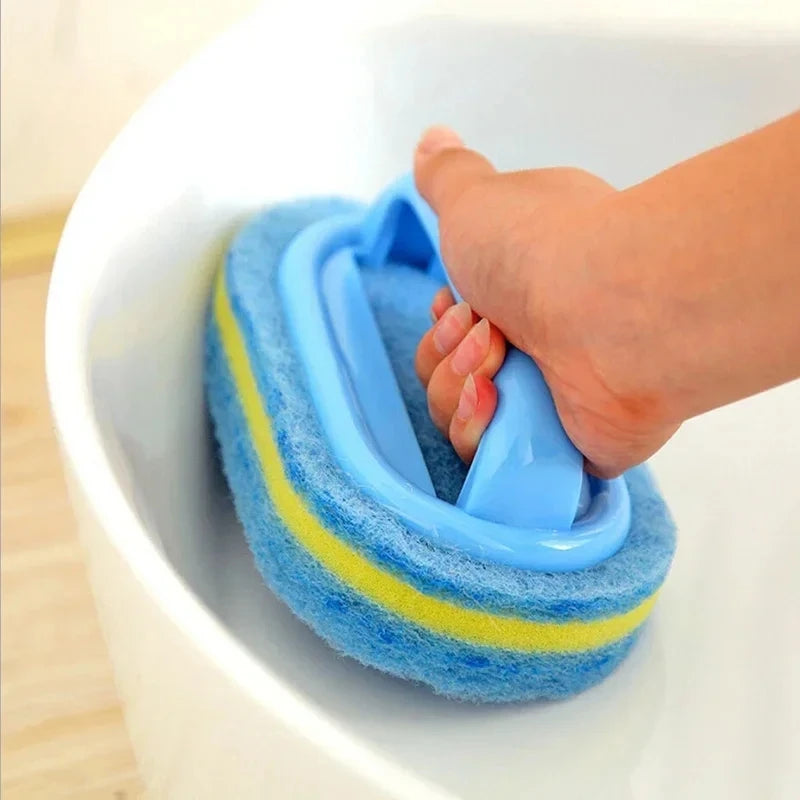 Éponge de nettoyage de cuisine et de salle de bains, brosse de nettoyage, outils à poignée, accessoires ménagers parfaits pour mur de verre, toilettes en céramique 1 pièce