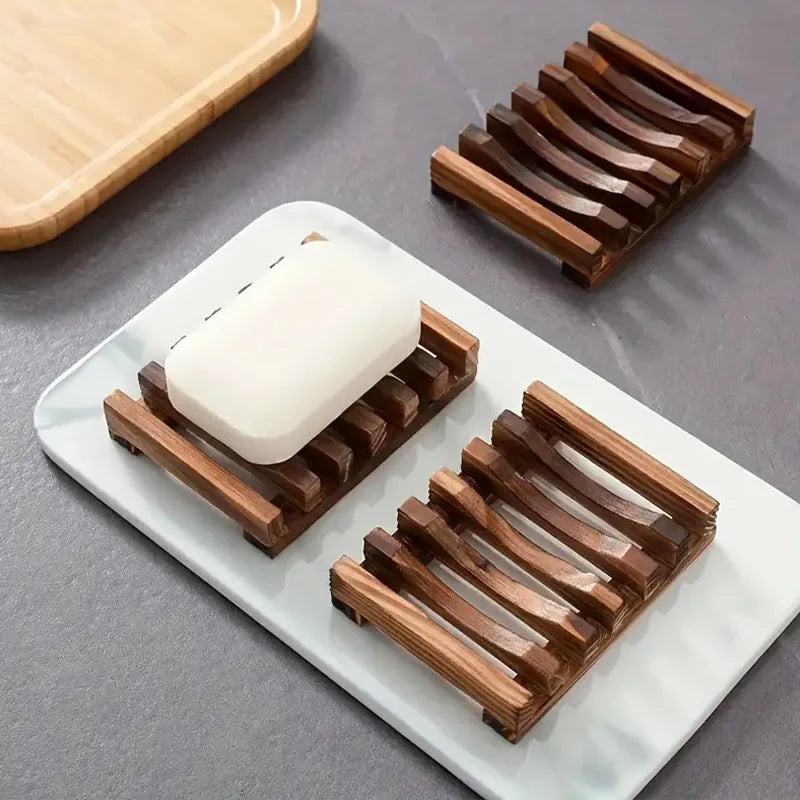 Porte-savon en bambou naturel, support de rangement de savon en bois pour salle de bain, empêche la moisissure, boîte de vidange de savon, organisateurs, accessoires de salle de bains