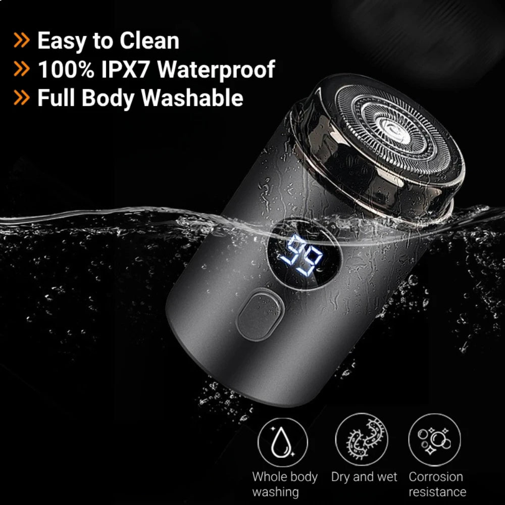Mini rasoir électrique rechargeable pour hommes et femmes – Rasoir portable avec affichage numérique LED, chargement USB type-c pour voiture et usage domestique