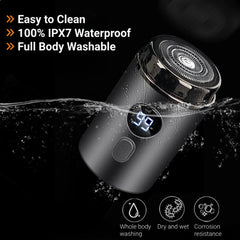 Mini rasoir électrique rechargeable pour hommes et femmes – Rasoir portable avec affichage numérique LED, chargement USB type-c pour voiture et usage domestique