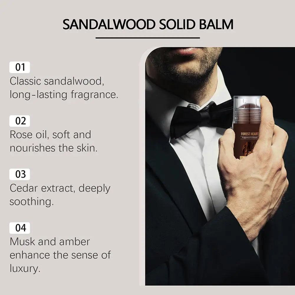 Bois de santal solide parfum pur huile de bois de santal baume Woody pour hommes parfum charmant Attraction dissolvant d'odeur déodorant baume solide