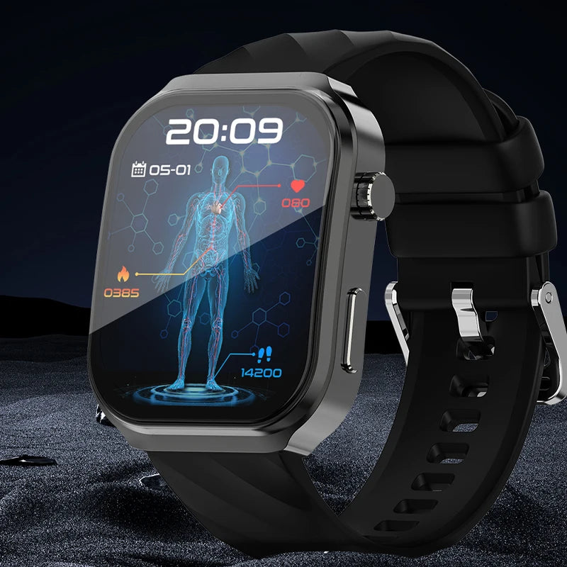 Nouveau montre intelligente pour hommes U13 écran carré de 2.1 pouces résolution 320*386 surveillance de la fréquence cardiaque et de la pression artérielle 2024 montre intelligente
