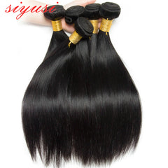 Paquets brésiliens de cheveux raides 1/3/4 pièces 100% cheveux humains non transformés paquets droits Extensions de cheveux humains pour les femmes noires
