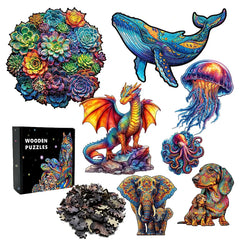 Puzzle en bois en forme d'animal irrégulier Puzzle en bois succulent coloré puzzle magique jouet intellectuel jouets éducatifs jeu naissance
