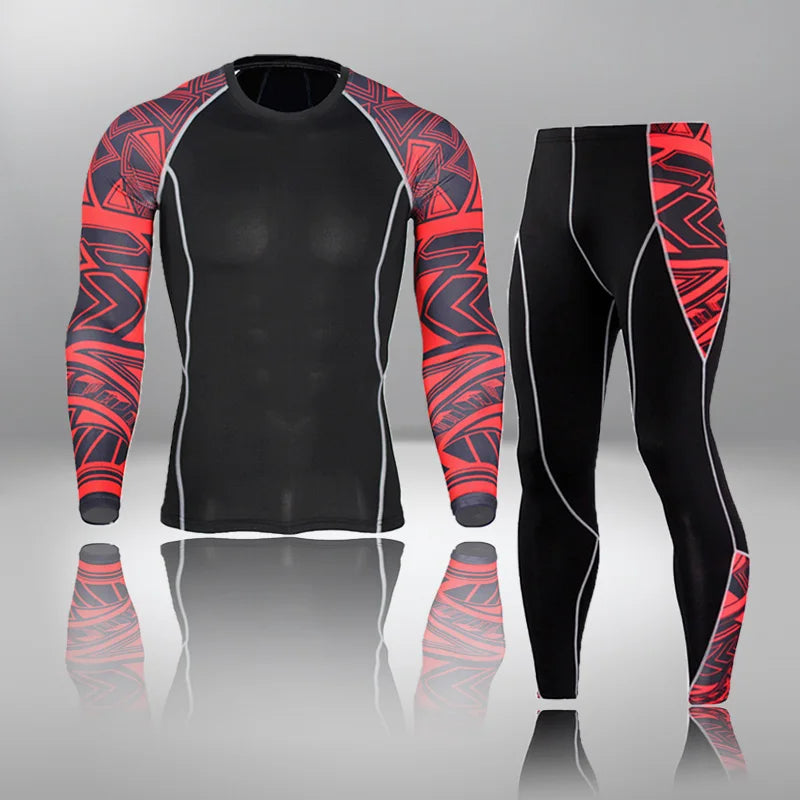 New Men's Thermal Underwear Sets, Compression Sports Suit, Sweat-Wicking, Quick-Drying Thermal Underwear, Men's Long Johns Sets
